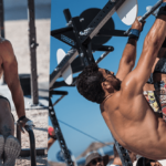 male crossfitters l sit toes to bar crossfit wod building solid core