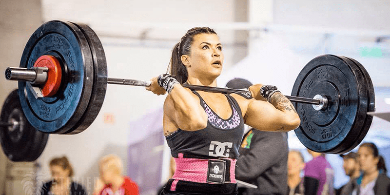 crossfit women power clean barbell olympic weightlifting amrap