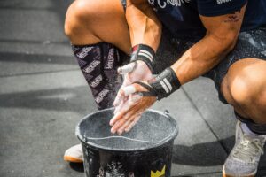 Muscle Growth chalking up athlete