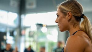 brooke wells listens to coach