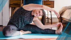 woman follows quarantine workouts plan at home