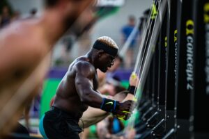 chandler smith competes in crossfit semifinal quick superset ski erg workouts
