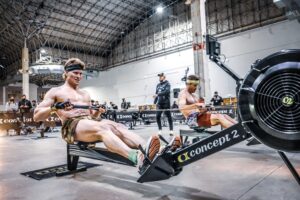 Hunter McIntyre on rower