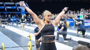 sara sigmundsdottir at the end of workout