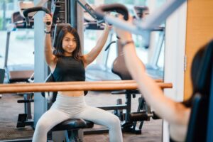 athlete performs science based push workout