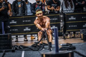 sled pull during HYROX event