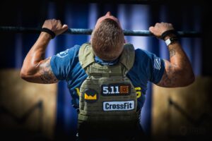 man performs crossfit pull-ups with weight vest Back Strength and Muscle Without Pull Ups Total Carbs vs Net Carbs