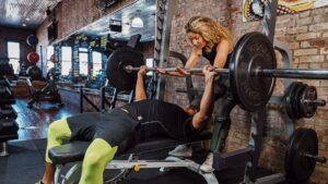 Man bench pressing
