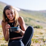 Woman eating breakfast