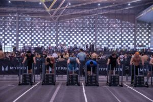 HYROX Athletes with Sleds