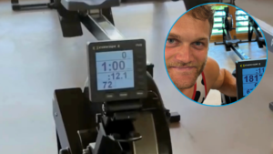 Loïc Schalbetter sets new 100m rowing machine world record in 12.1 seconds on Concept2 with slides”