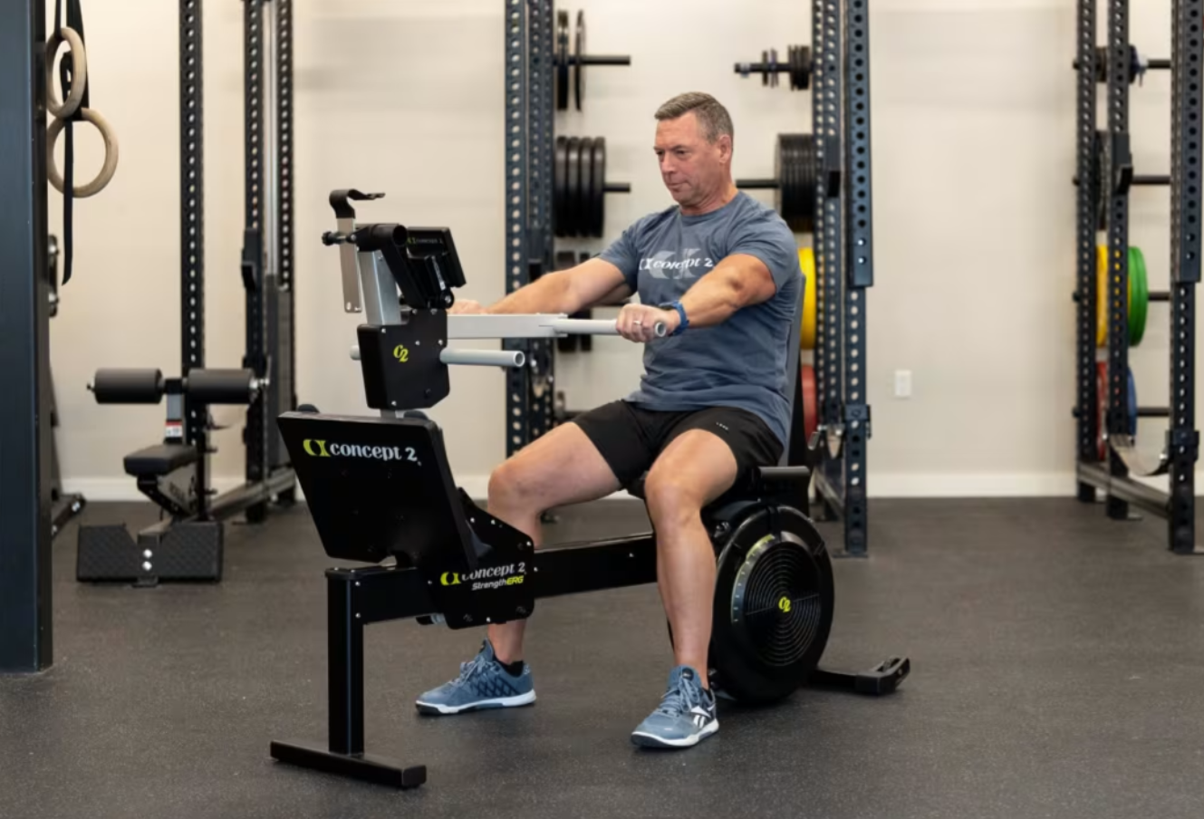 Man on Concept2 erg