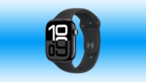 Apple watch series 10 on blue