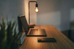 Desk and Light